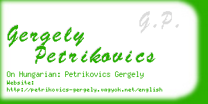 gergely petrikovics business card